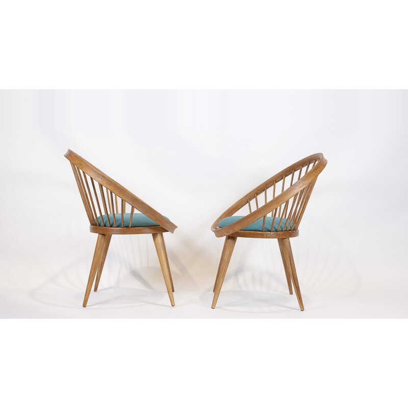 Set of 2 vintage swedish armchairs by Yngve Ekstrom - 1950s