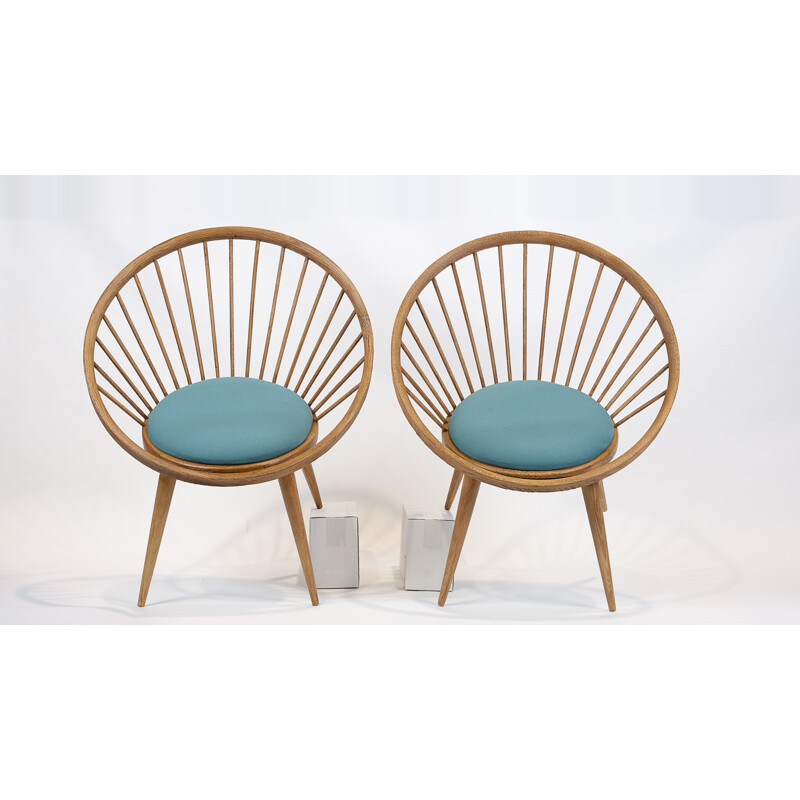 Set of 2 vintage swedish armchairs by Yngve Ekstrom - 1950s