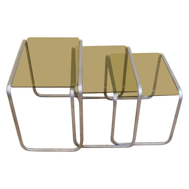 Set van 3 Vintage intrekbare Nesting Tables - 1970