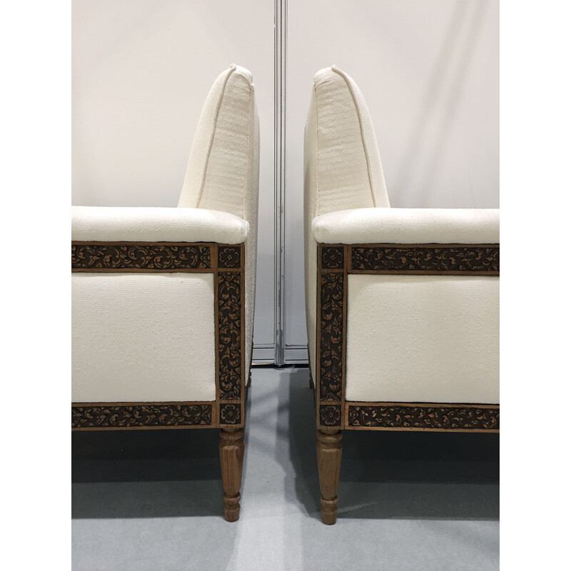 Set of 2 Wood vintage Armchairs - 1960s