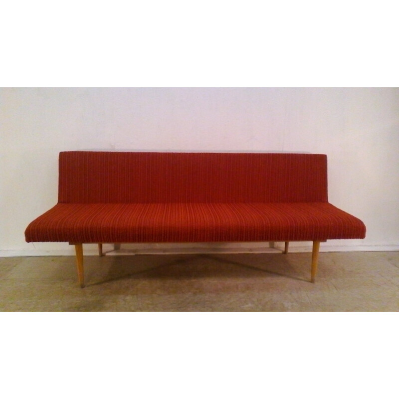 Vintage wooden 3-seater sofa by Miroslav Navrátil - 1960s