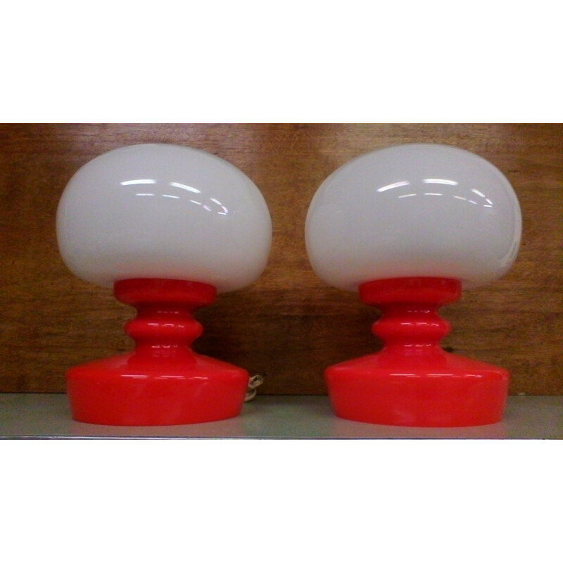 Pair of vintage table lamps by Kamenicky Šenov, Czechoslovakia 1970