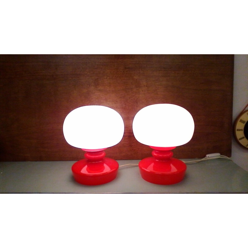 Pair of vintage table lamps by Kamenicky Šenov, Czechoslovakia 1970