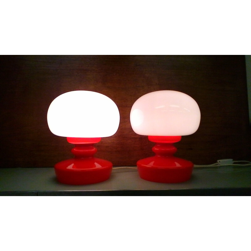 Pair of vintage table lamps by Kamenicky Šenov, Czechoslovakia 1970