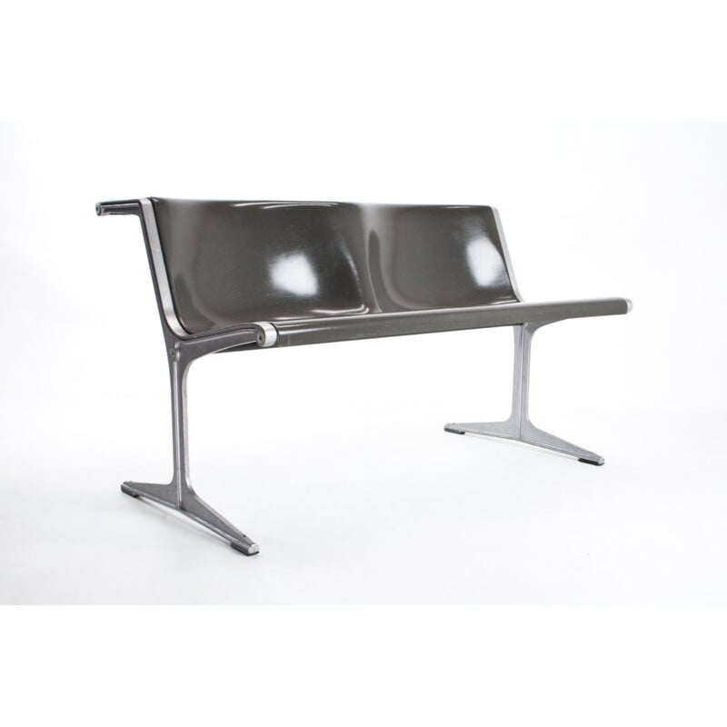 Vintage bench in fiberglass and aluminum, Friso KRAMER - 1960s