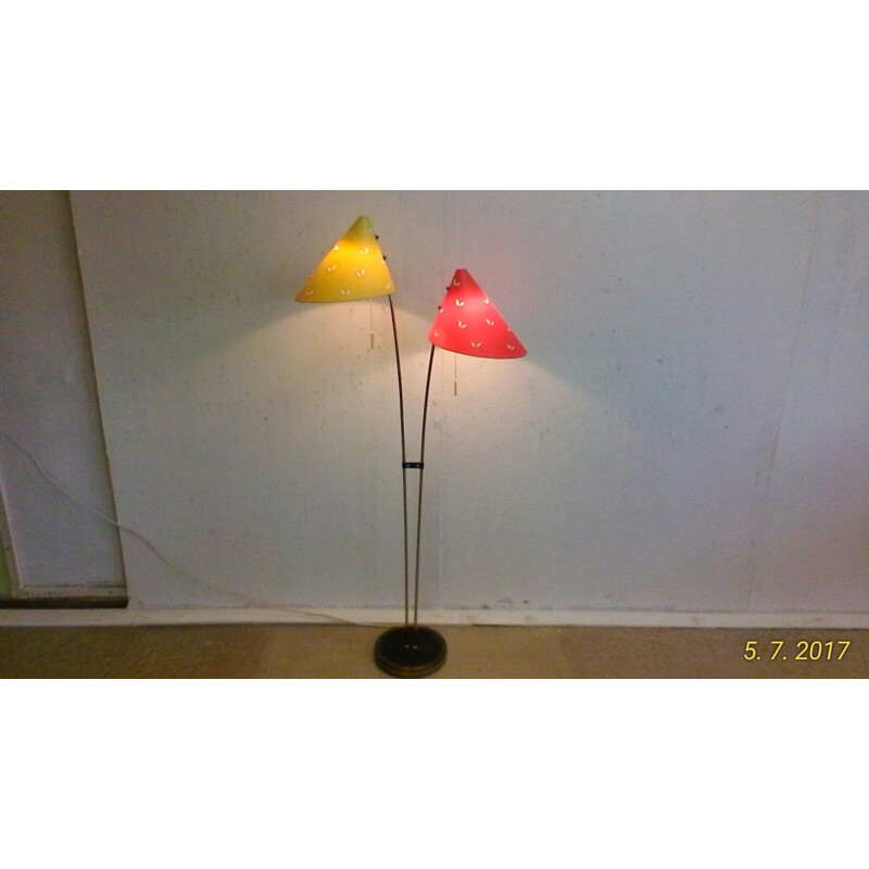 Vintage Metal Floor lamp "Japonka" with lampshades - 1960s