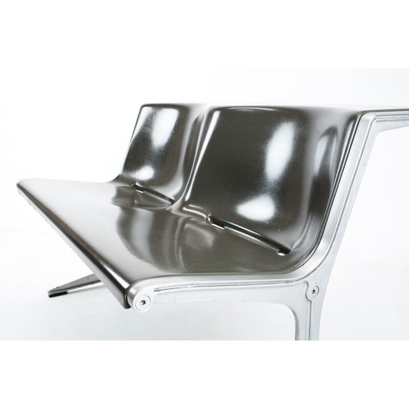 Vintage bench in fiberglass and aluminum, Friso KRAMER - 1960s