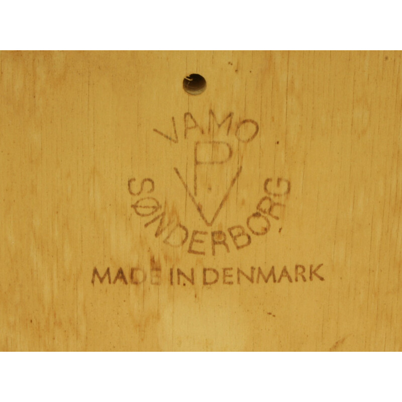Vintage teak et black skai Armchair by Vamo Sønderborg, Denmark 1960