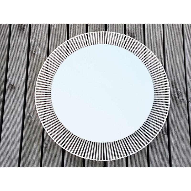 Vintage lighting mirror in white metal by Zier-Form - 1970s