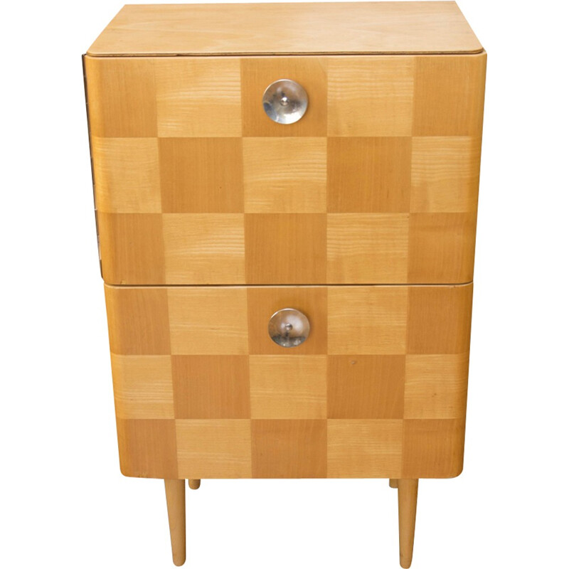 Vintage Commode with checkerboard by Jindřich Halabala - 1950s
