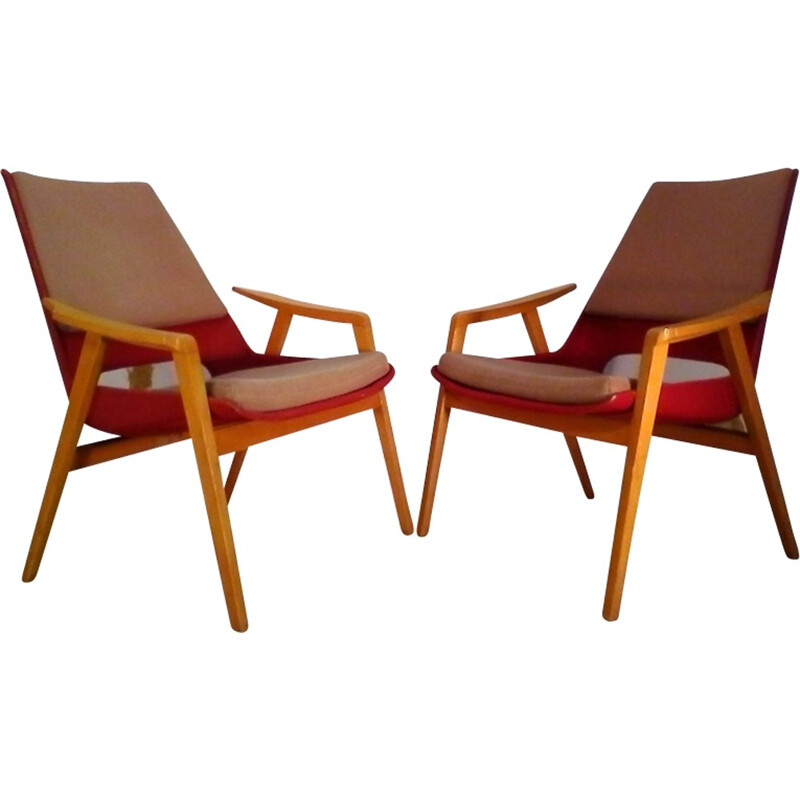 Set of 2 vintage Lounge Armchairs by Miroslav Navratil - 1960s