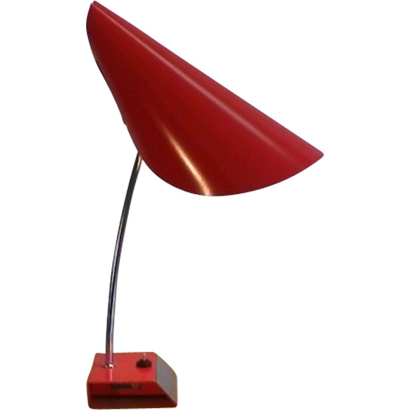 Lampe de Table Vintage Rouge par Josef Hurka - 1950