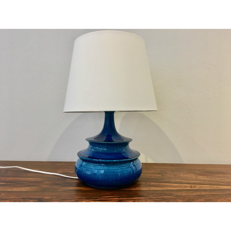 Vintage turquoise table lamp by Nils Kähler for HA Kahler - 1960s