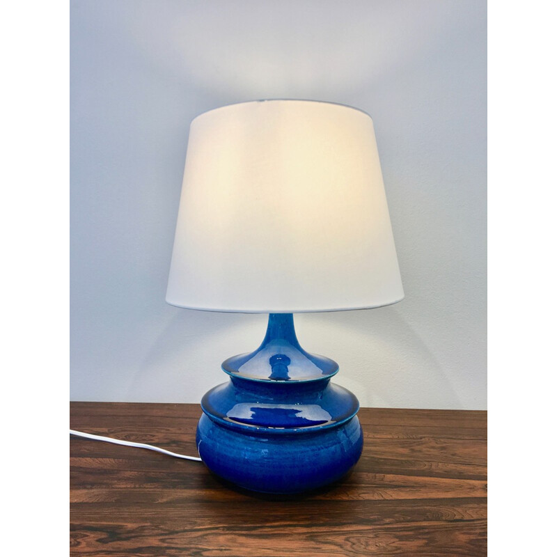 Vintage turquoise table lamp by Nils Kähler for HA Kahler - 1960s