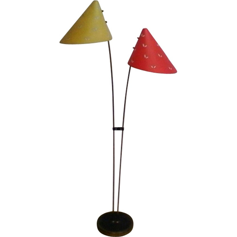 Vintage Metal Floor lamp "Japonka" with lampshades - 1960s