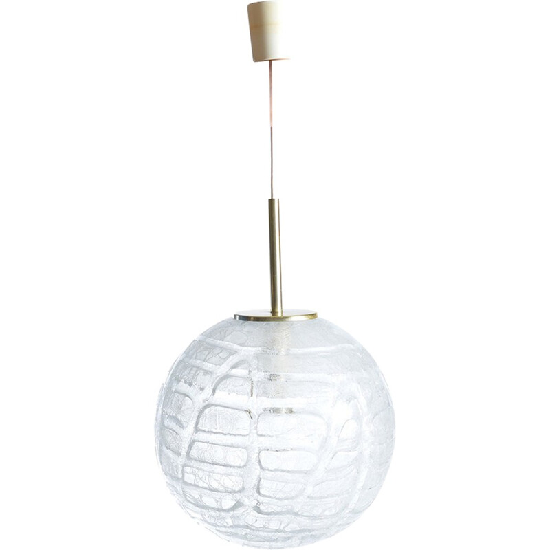 Lámpara de techo vintage globo de cristal de Doria, Alemania 1970
