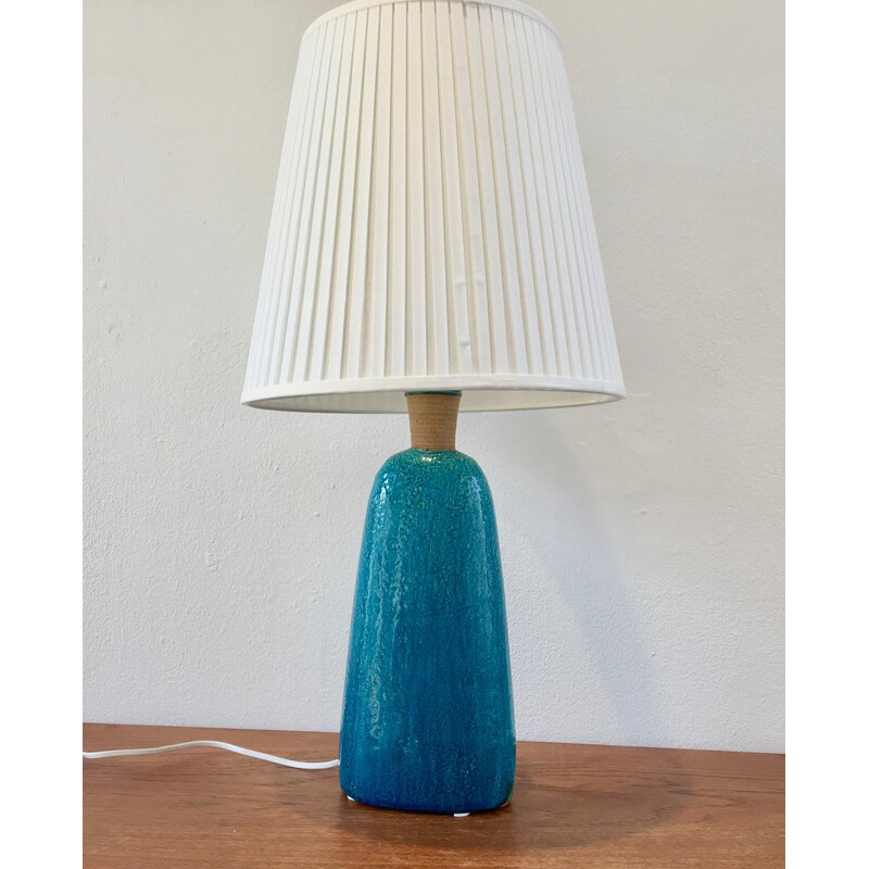 Grande lampe vintage turquoise par Nils Kähler pour Herman A Kahler Ceramic - 1950