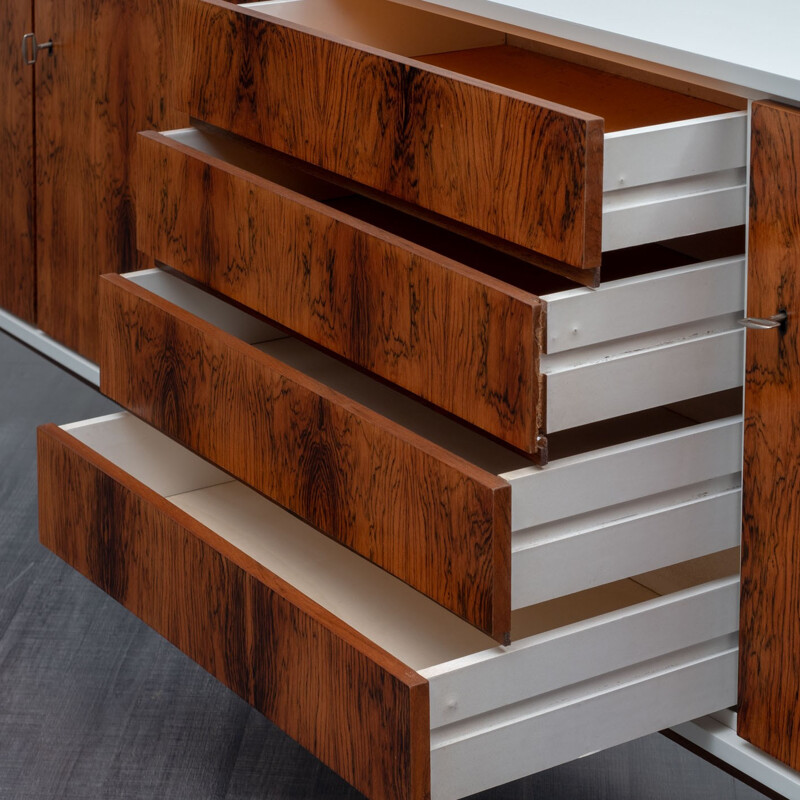 Vintage sideboard in rosewood & chrome - 1970s