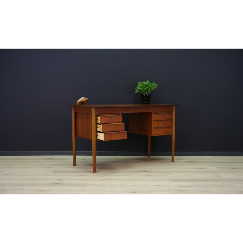 Bureau vintage plaqué en teck - 1960