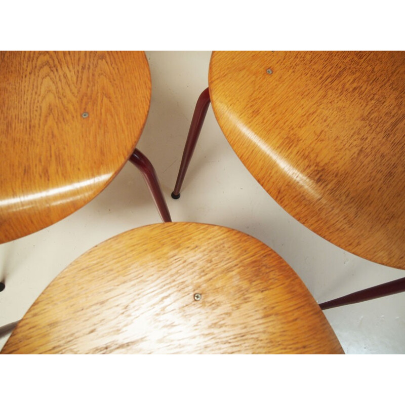 Suite de 6 chaises à repas vintage en acier plié danois - 1970