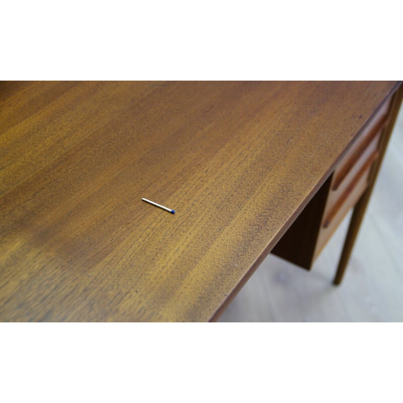 Vintage teak desk with 6 drawers - 1960s