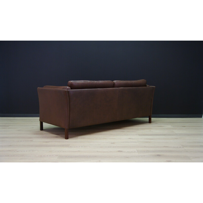 Vintage danish leather 2 seater sofa  - 1960s