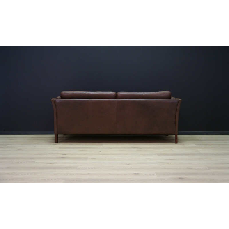 Vintage danish leather 2 seater sofa  - 1960s