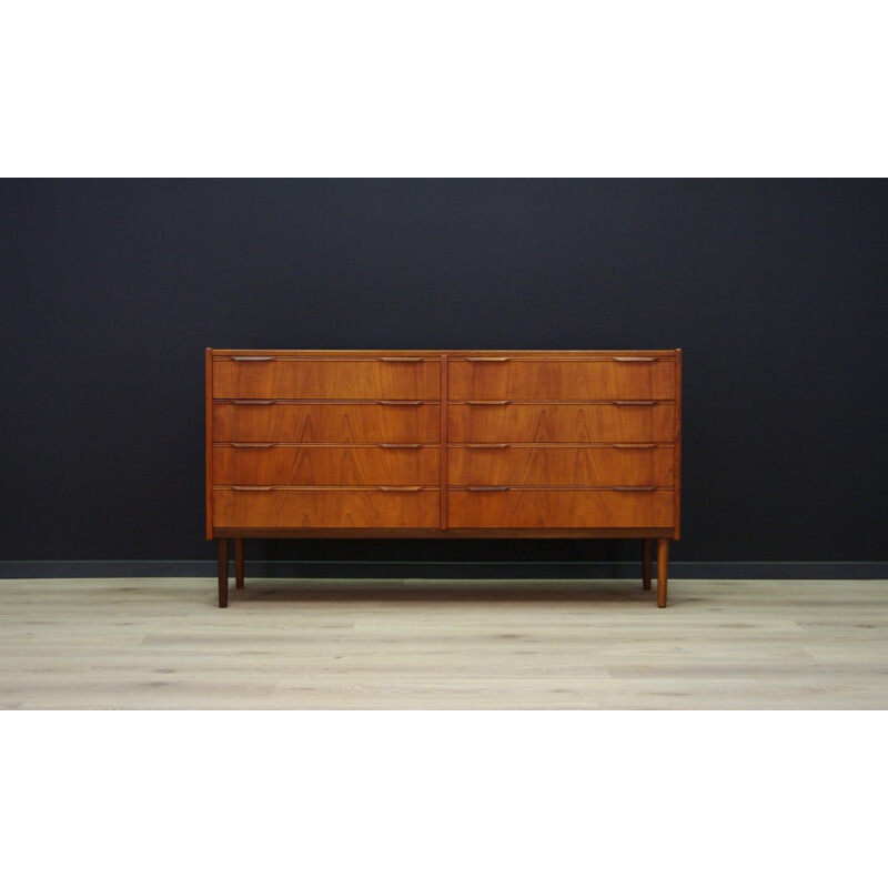 Vintage chest of 8 drawers in teak - 1960s