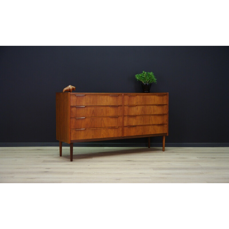 Vintage chest of 8 drawers in teak - 1960s