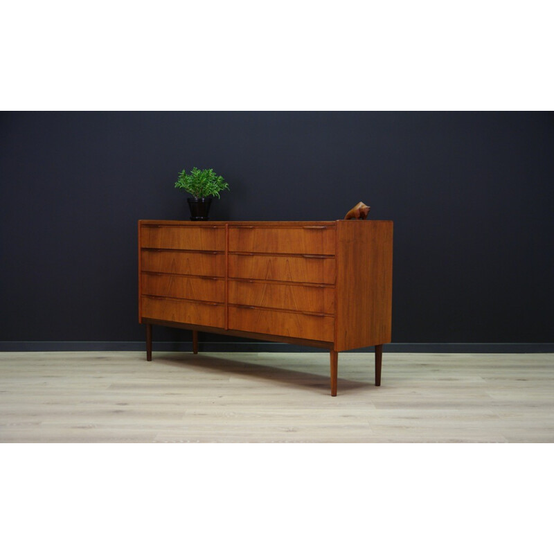 Vintage chest of 8 drawers in teak - 1960s