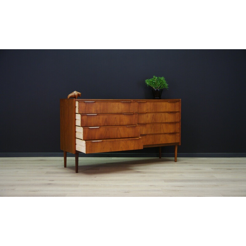 Vintage chest of 8 drawers in teak - 1960s