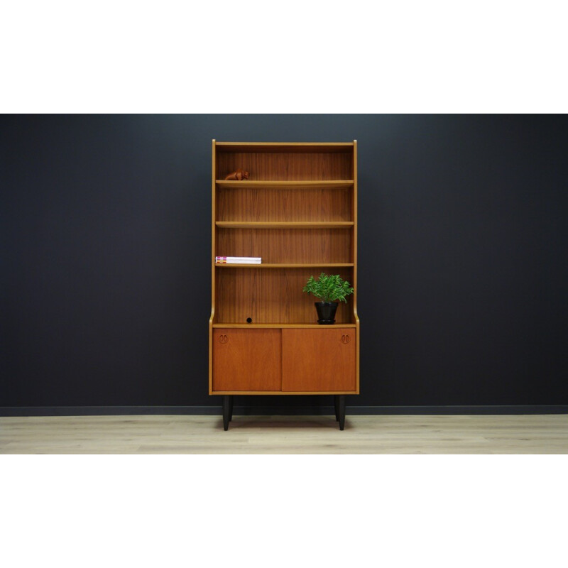 Vintage teak bookcase with 3 shelves - 1960s