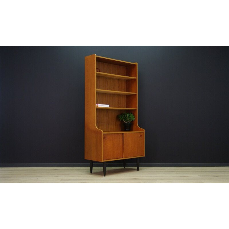 Vintage teak bookcase with 3 shelves - 1960s