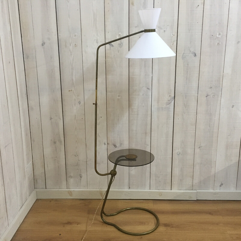 Vintage brass floor lamp - 1950s