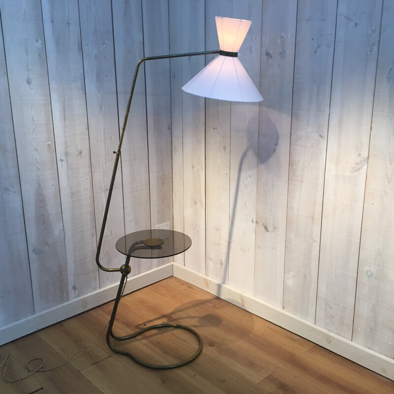 Vintage brass floor lamp - 1950s