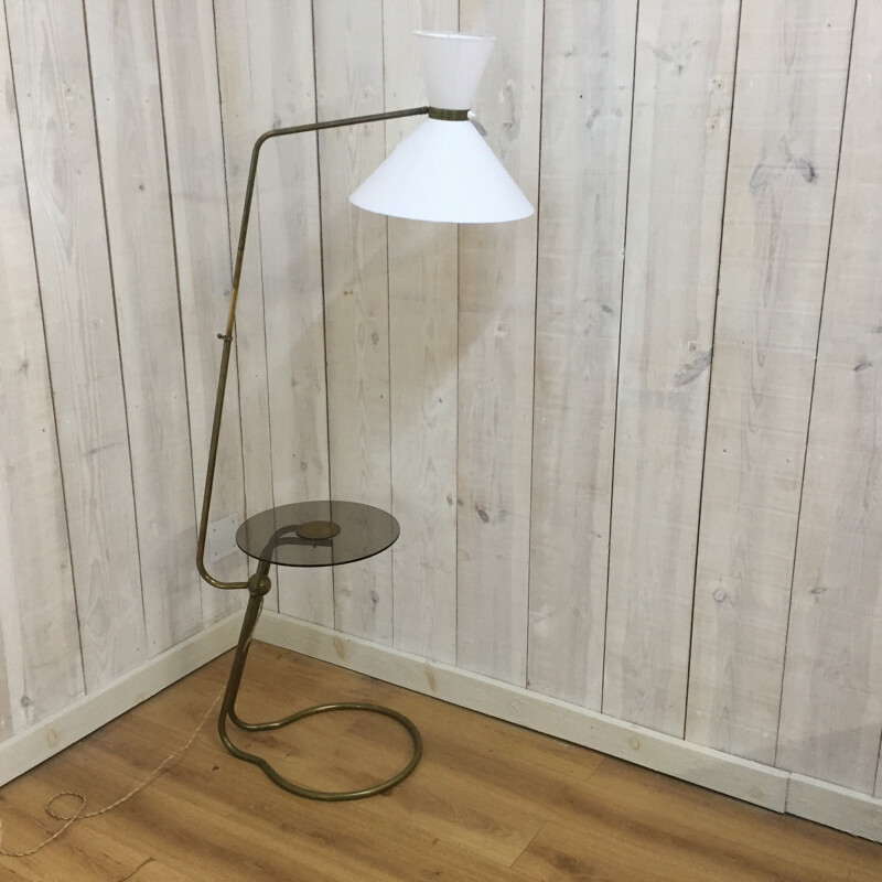 Vintage brass floor lamp - 1950s