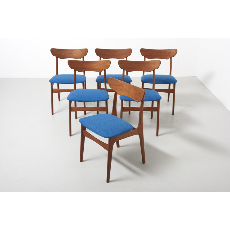 Vintage set of 6 dining chairs in teak by Schionning & Elgaard for Randers Mobelfabrik - 1960s