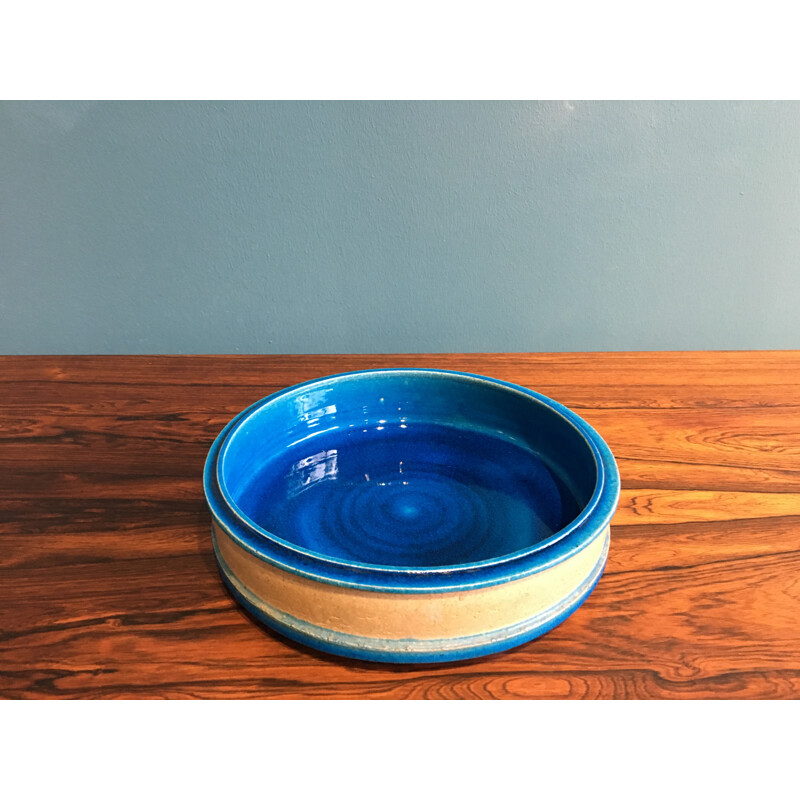 Vintage Danish Turquoise Ceramic Bowl by Nils Kähler for HA Kahler - 1960s