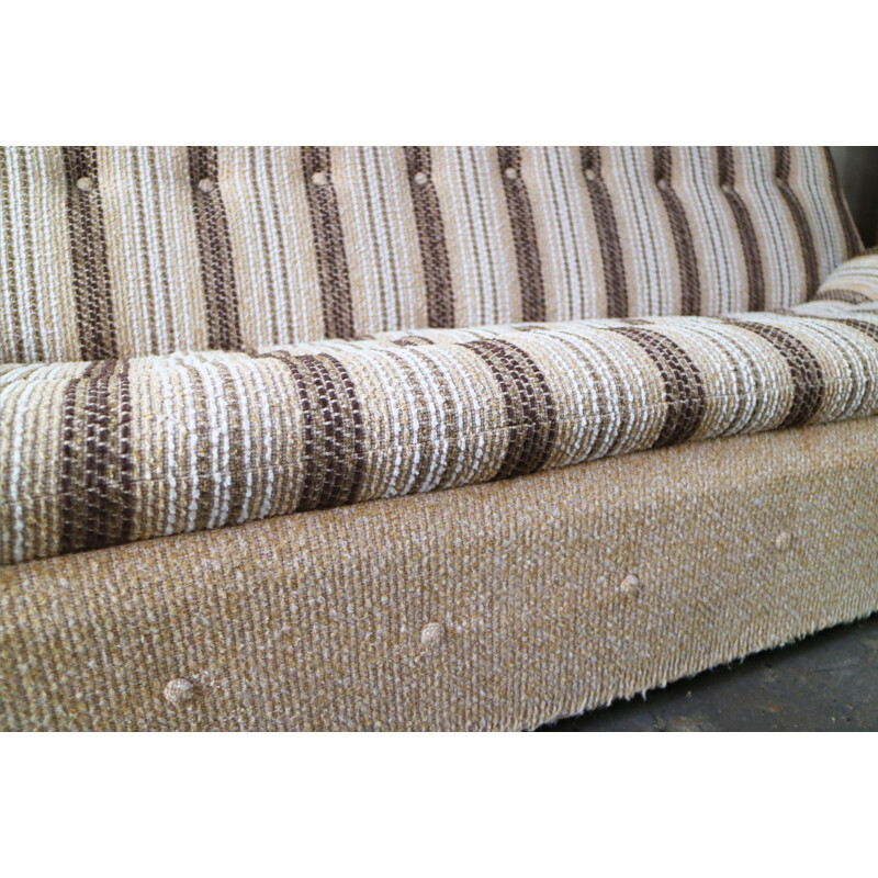 Canapé vintage avec tapisserie rayée - 1970