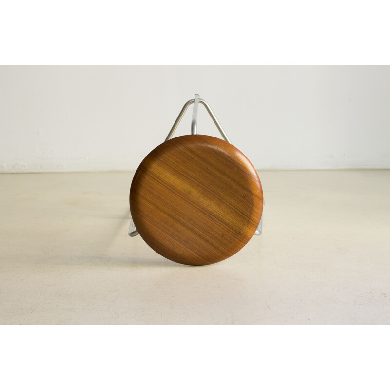 Vintage scandinavian teak stool by Arne Jacobsen for Fritz Hansen - 1970s