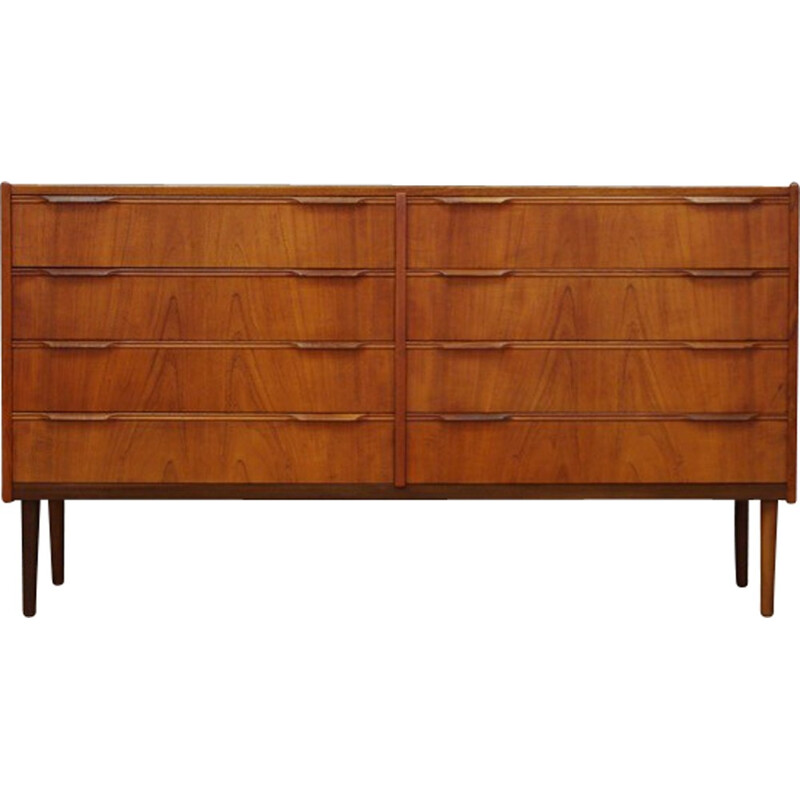 Vintage chest of 8 drawers in teak - 1960s