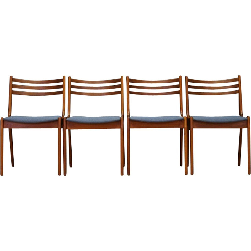 Vintage set of 4 teak dining chairs - 1960s