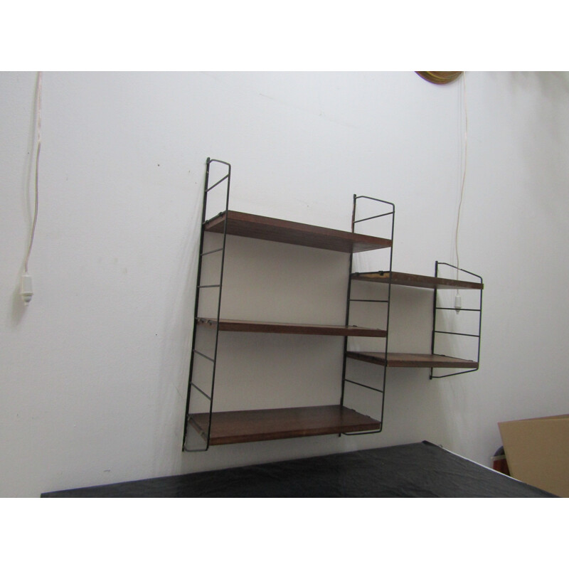 Vintage bookcase in teak with 5 shelves by Nisse Strinning for String, Sweden - 1950s