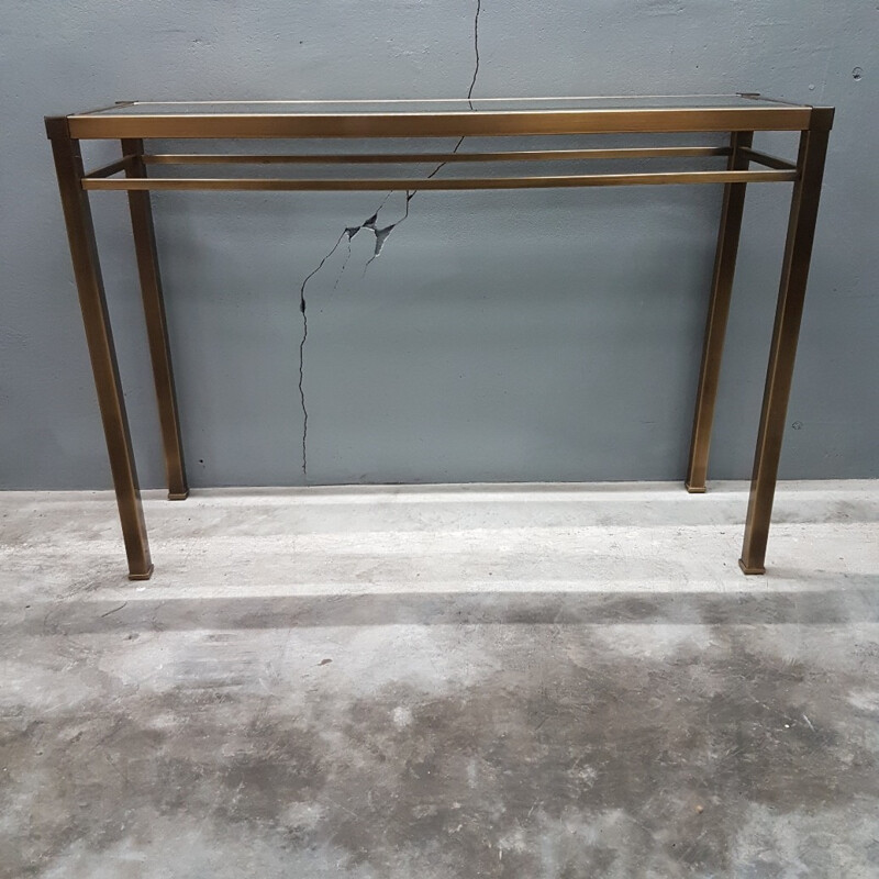 Vintage Brass with glass console - 1970s