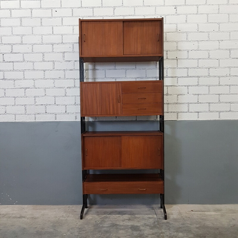 Vintage Teak modular wall unit by Simpla Lux - 1960s