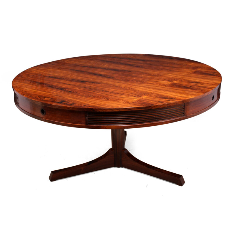 Vintage Rosewood Drum Table by Robert Heritage for Archie shine - 1950s