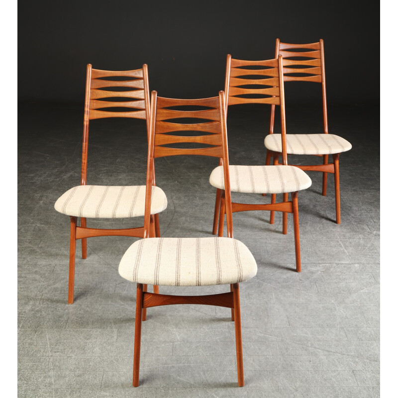 Suite de 4 chaises à repas en teck par Niels Moller pour Bolting Stolefabrik - 1960
