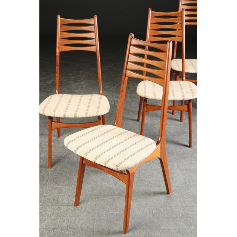 Suite de 4 chaises à repas en teck par Niels Moller pour Bolting Stolefabrik - 1960