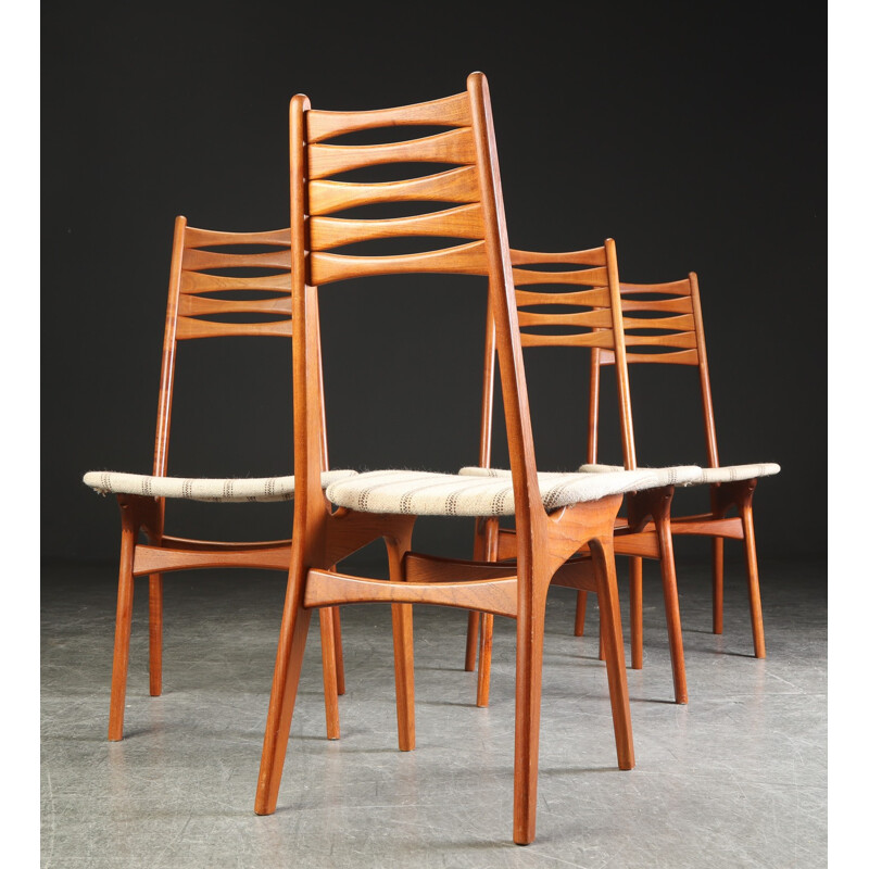 Suite de 4 chaises à repas en teck par Niels Moller pour Bolting Stolefabrik - 1960