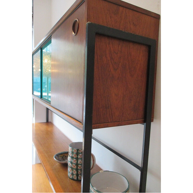 Vintage Shelving System with metal and teak - 1960s